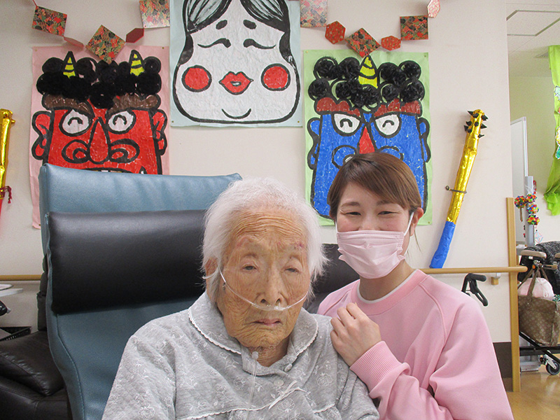 節分・107歳の誕生日 - 小多機まなぐら南