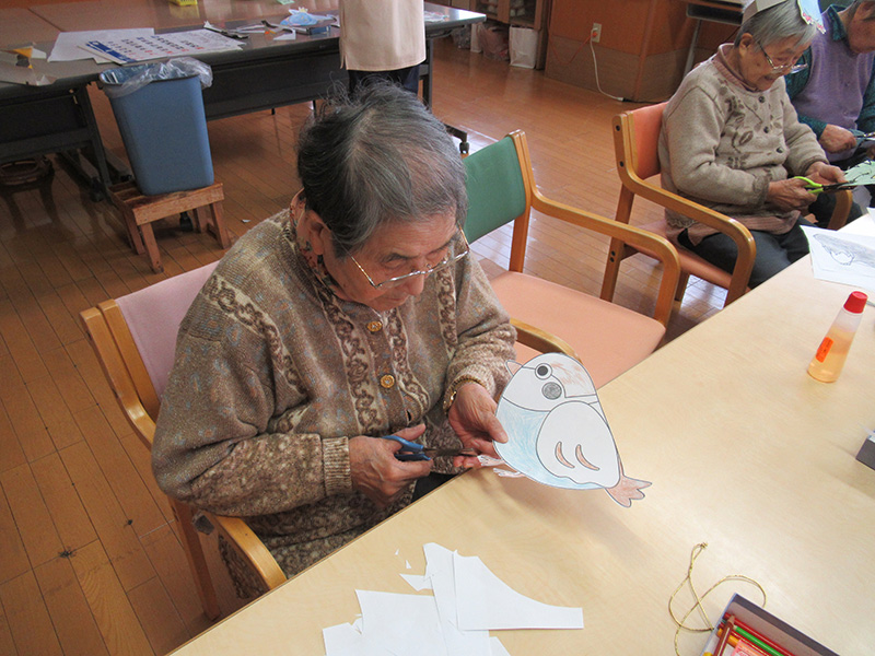 レクお面づくり2 - ケアハウス福山