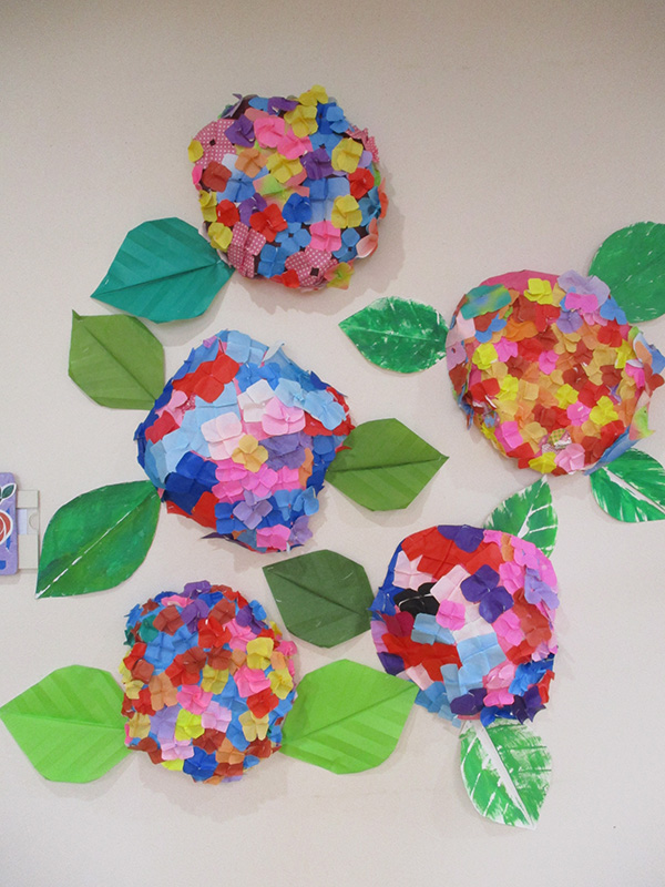 壁画　紫陽花 - 小多機まなぐら南