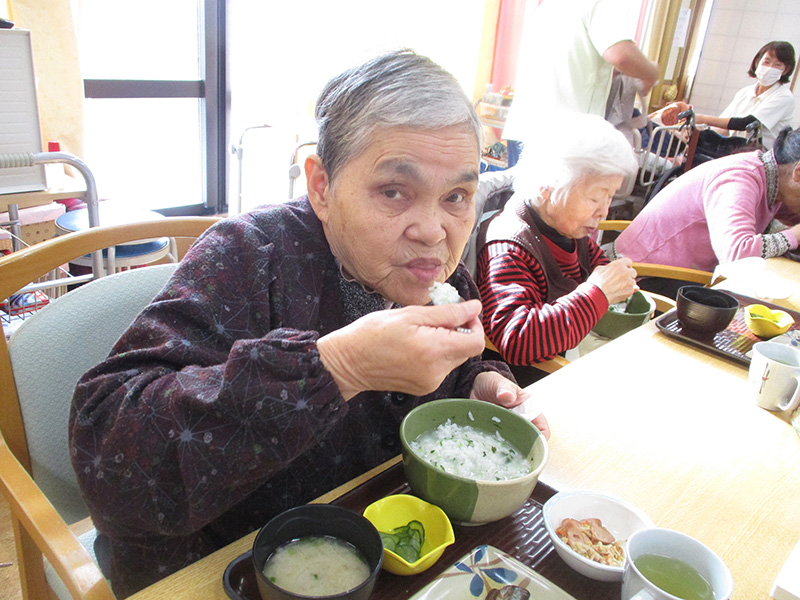 料理の日「七草粥」2 - デイまなぐら