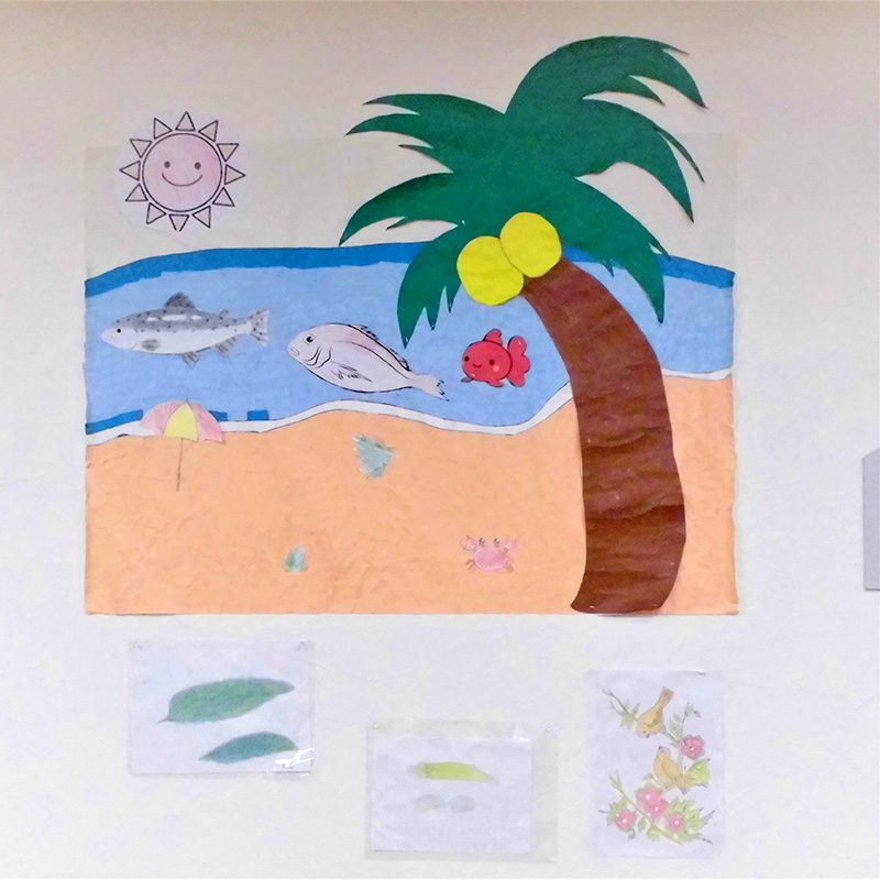 利用者の作品と『海』 - ショートまなぐら