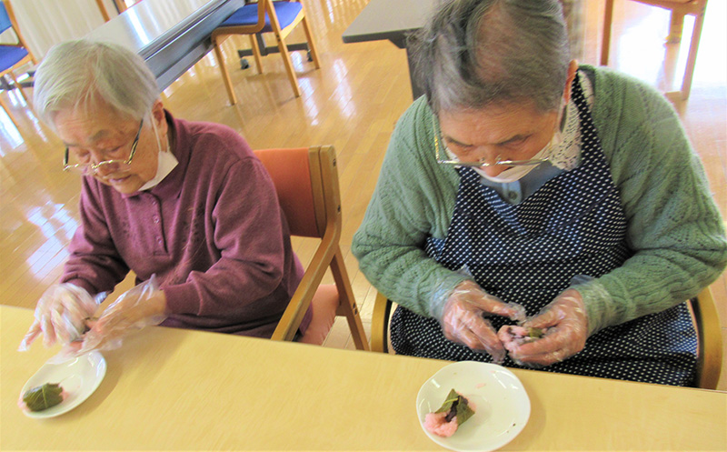 桜餅つくり3 - ケアハウス福山