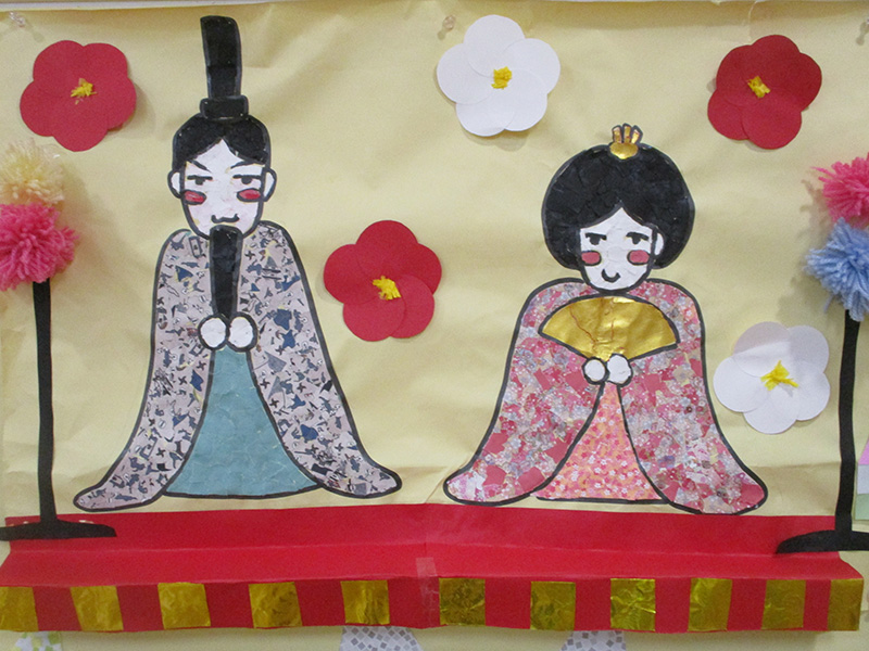 お雛様の貼り絵 - デイまなぐら